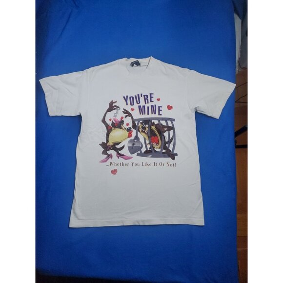 Vintage 90s Warner Bros T-Shirt Men's Size Medium  "Tasmanian She-Devil" - Picture 11 of 12